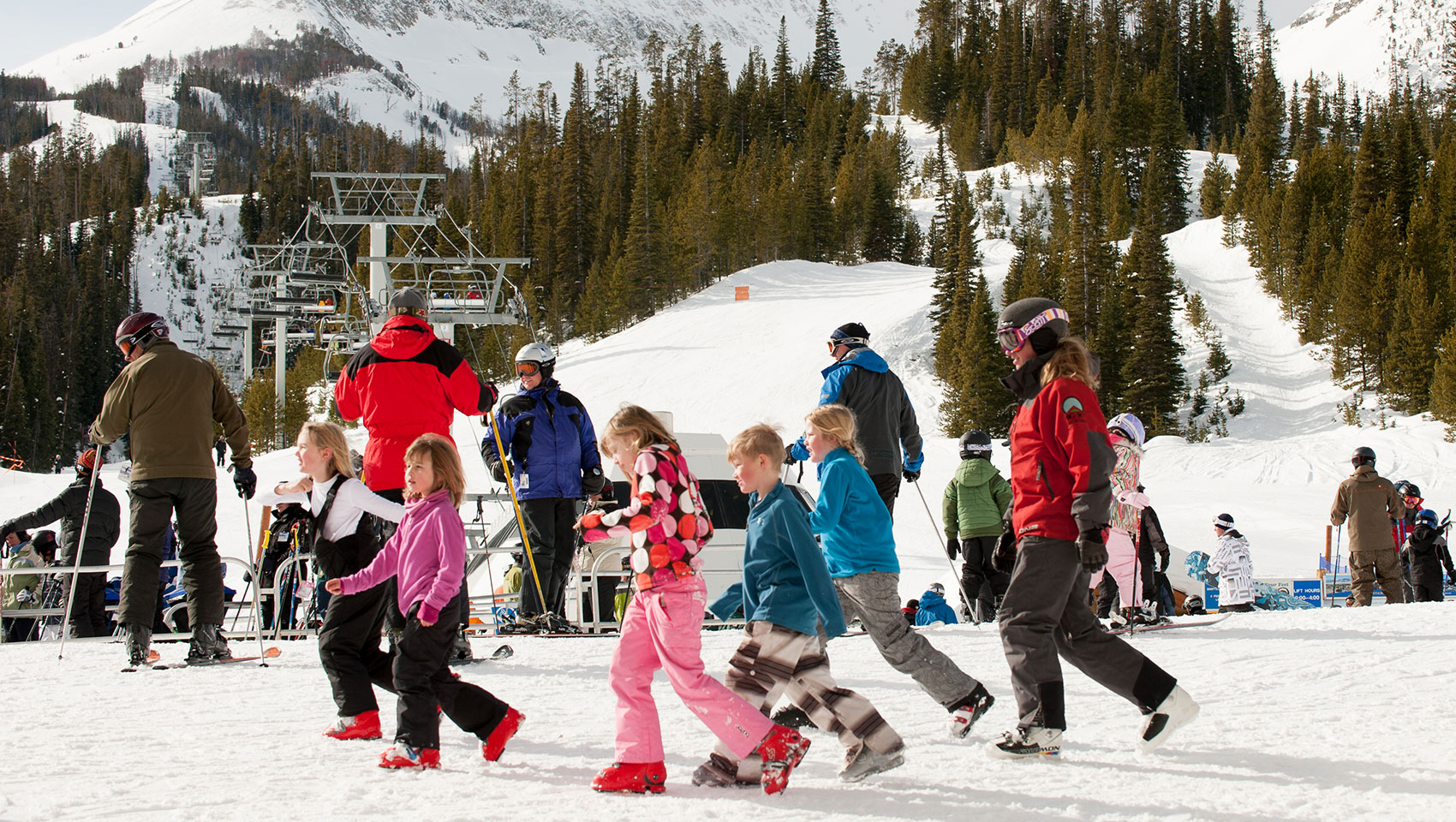 group of people at the ski slopes