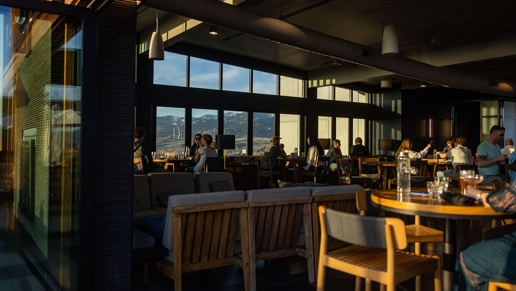 indoor rooftop bar