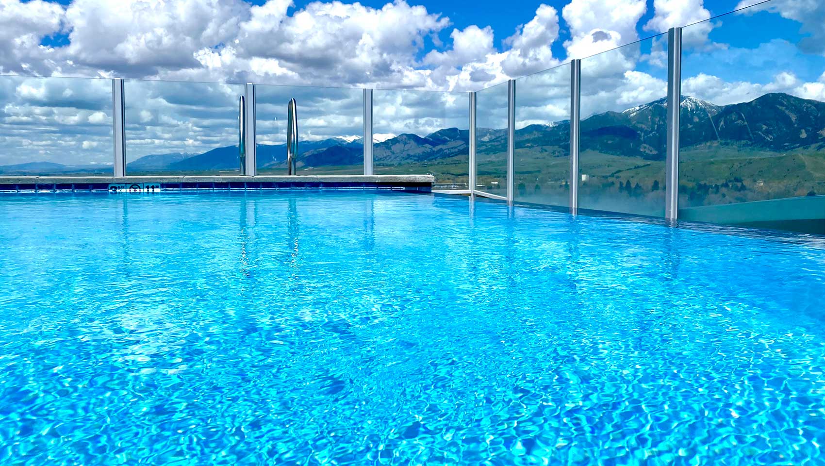 Rooftop pool late spring
