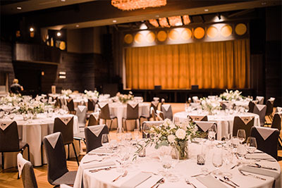 Reception set-up in Armory Music Hall