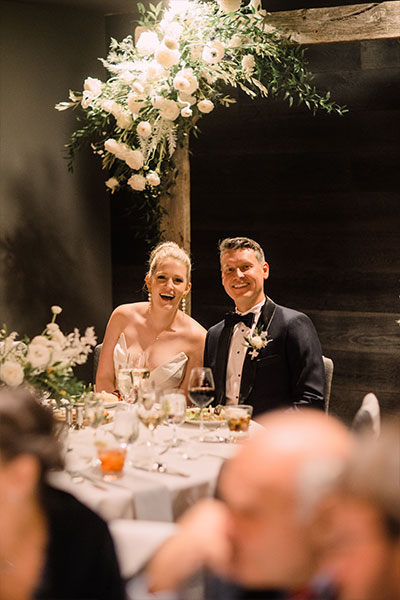 Lara and Rob at the couple’s head table