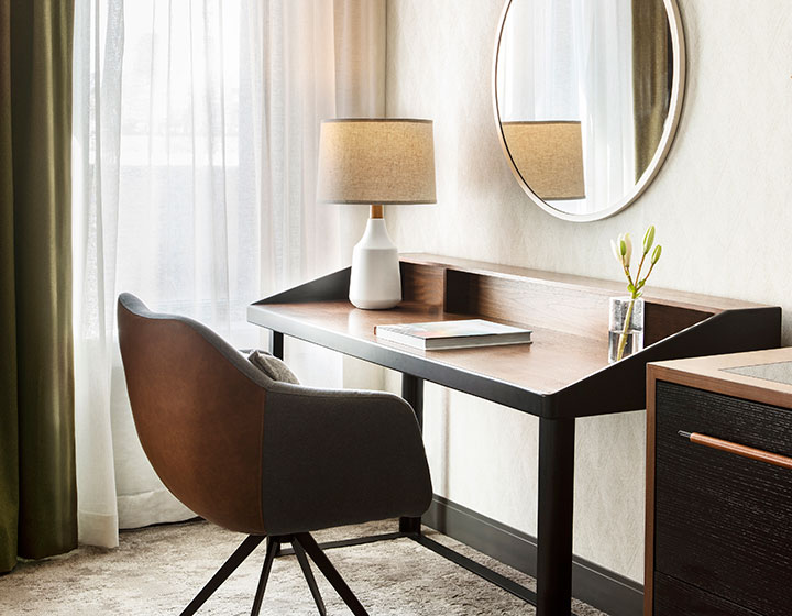 hotel guest room seating area